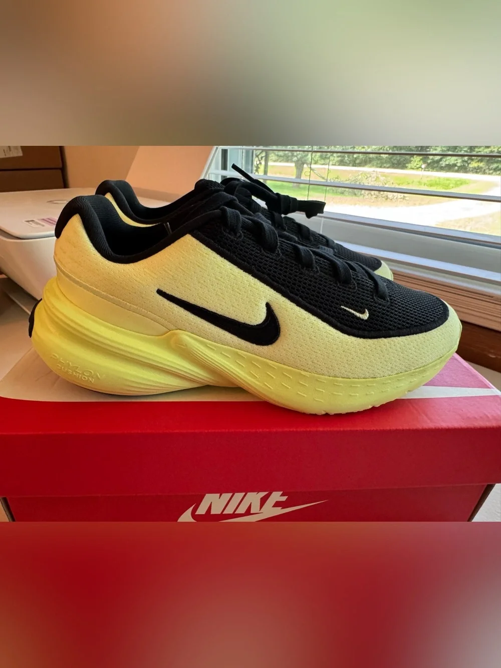 Nike Uplift SC Black Barely Volt, Size 4Y/5.5W. Brand New OG Box